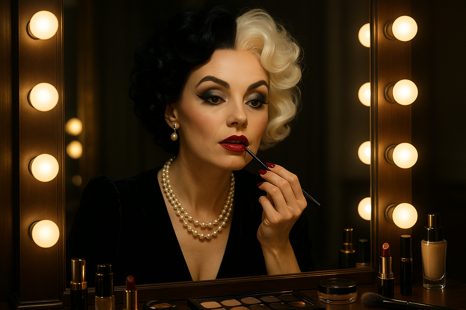 Crudelia De Mon che si trucca